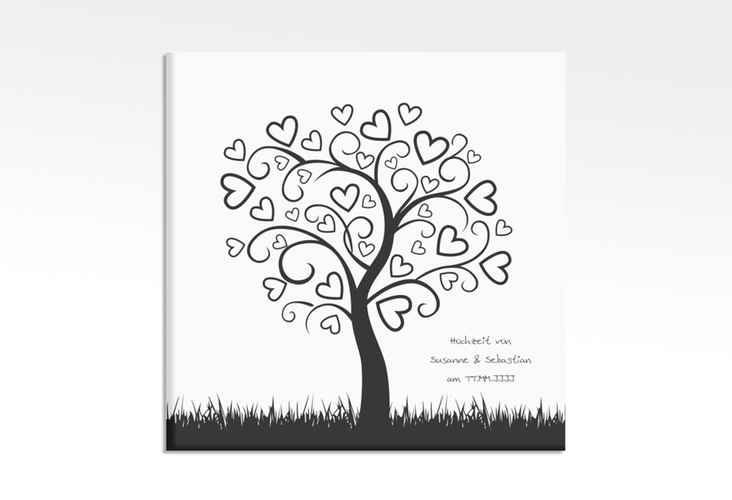 Wedding Tree Leinwand Hochzeitsbaum William (bis 100 Gäste) 30 x 30 cm schwarz