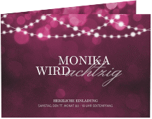 Klick: Details zu Einladung 80. Geburtstag "Girlande" anzeigen Einladung 80. Geburtstag Girlande A6 Klappkarte quer pink