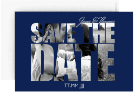 Save the Date-Karte Hochzeit Letters A6 Karte quer blau