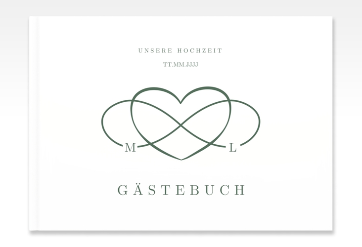 Gästebuch A4 quer Infinity A4 quer, Hardcover gruen