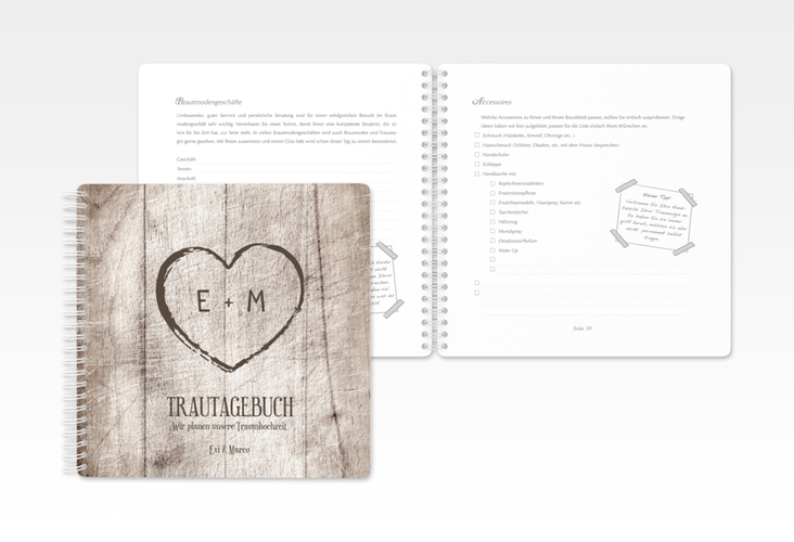 Trautagebuch Hochzeit "Wood" Trautagebuch Hochzeit weiss