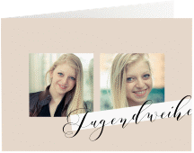 Klick: Details zu Einladung Jugendweihe "Wisdom" anzeigen Einladung Jugendweihe Wisdom A6 Klappkarte quer beige