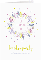 Party Einladungskarte Gartenparty A6 Klappkarte hoch weiss