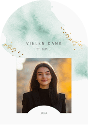 Danksagung Jugendweihe Sacramento mittlere Bogen-Karte + Foto mint