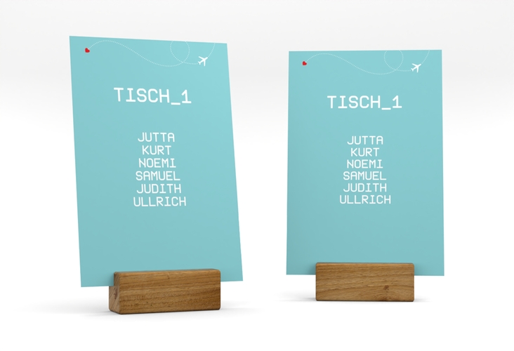 Tischaufsteller Hochzeit Weddingpass Tischaufsteller blau