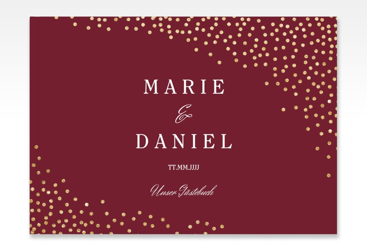 Gästebuch A4 quer Glitter A4 quer, Hardcover rot