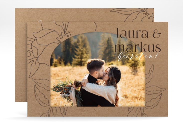 Save the Date-Karte Alpenblume A6 Karte quer hochglanz