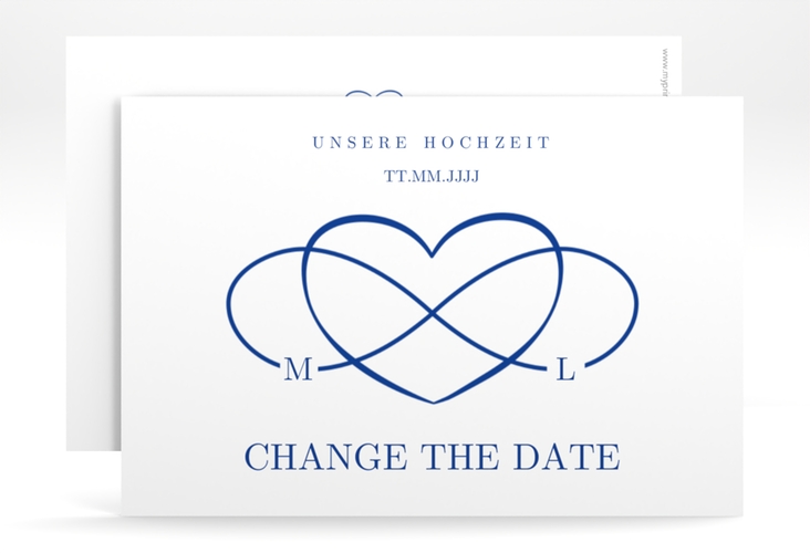 Change the Date-Karte Infinity A6 Karte quer blau hochglanz