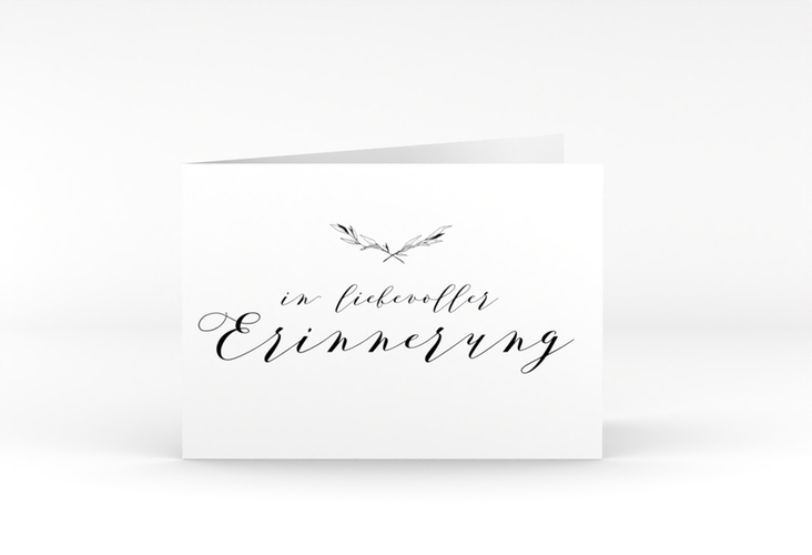 Trauerkarte Horizont A6 Klappkarte quer weiss in Aquarell-Optik