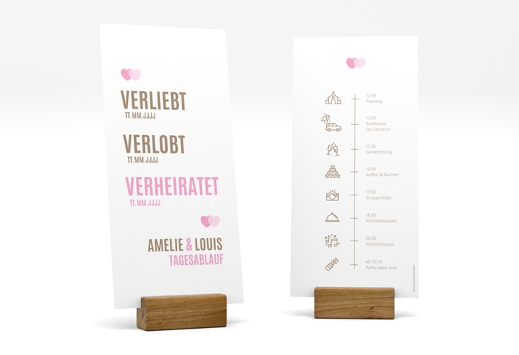 Tagesablauf Hochzeit Couple lange Karte hoch