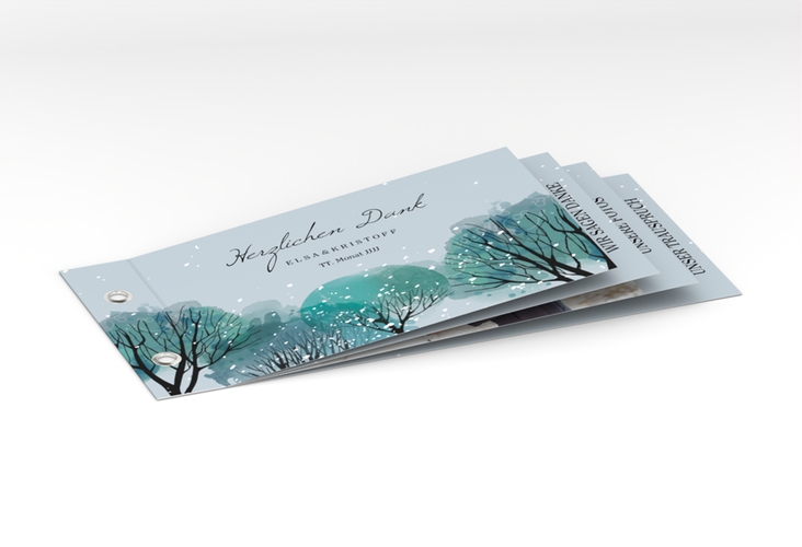 Danksagungskarte Hochzeit Winterhochzeit Booklet hochglanz