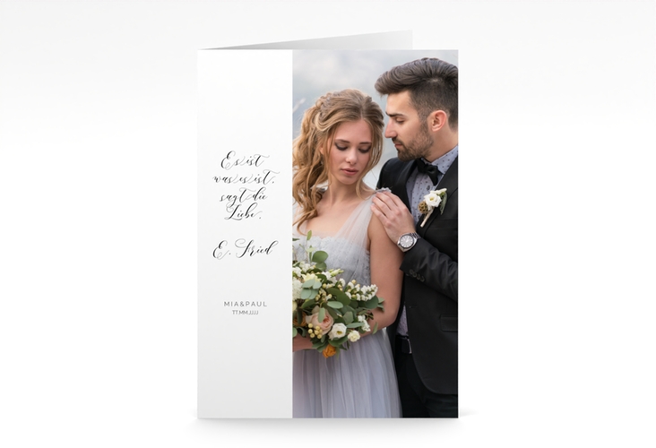 Menükarte Hochzeit Paperlove A5 Klappkarte hoch weiss