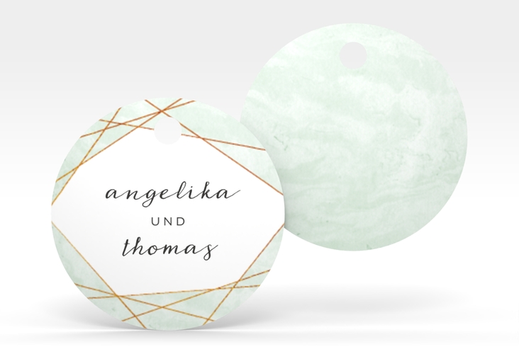 Geschenkanhänger Hochzeit Asymmetry Geschenkanhänger, rund gruen