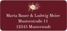 Klick: Details zu Absenderetikett Hochzeit "Prachtvoll" anzeigen Absenderetikett Hochzeit Prachtvoll 45,7 x 21,2 mm rot