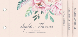 Klick: Details zu Hochzeitseinladung "Blooming" anzeigen Hochzeitseinladung Blooming Booklet rosa
