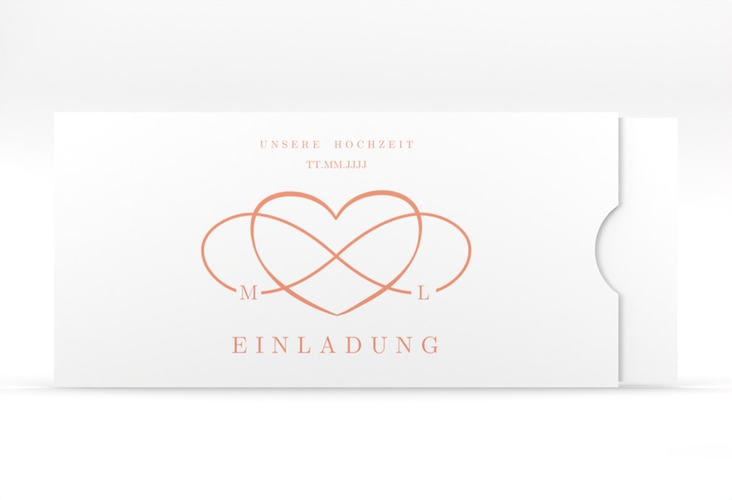 Hochzeitseinladung Infinity Einsteckkarte apricot