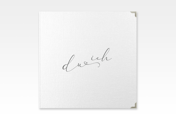 Gästebuch Selection Hochzeit Zweisamkeit Leinen-Hardcover weiss im minimalistischen Stil mit Aufschrift du & ich