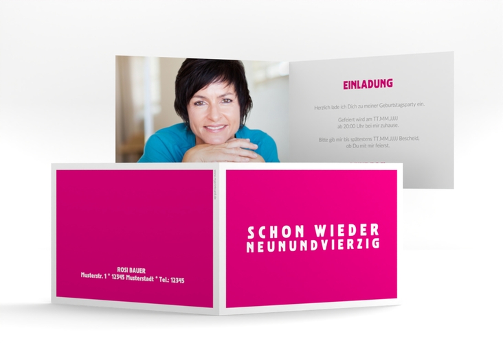 Einladung 50. Geburtstag Gag A6 Klappkarte quer