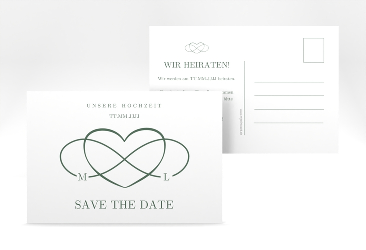 Save the Date-Postkarte Infinity A6 Postkarte gruen