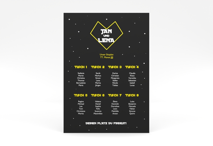 Sitzplan Poster Hochzeit Starlove 50 x 70 cm Poster mit Sci-Fi-Universum