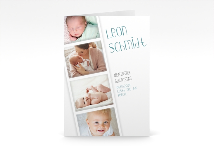 Einladungskarte Kindergeburtstag Lebensjahr A6 Klappkarte hoch