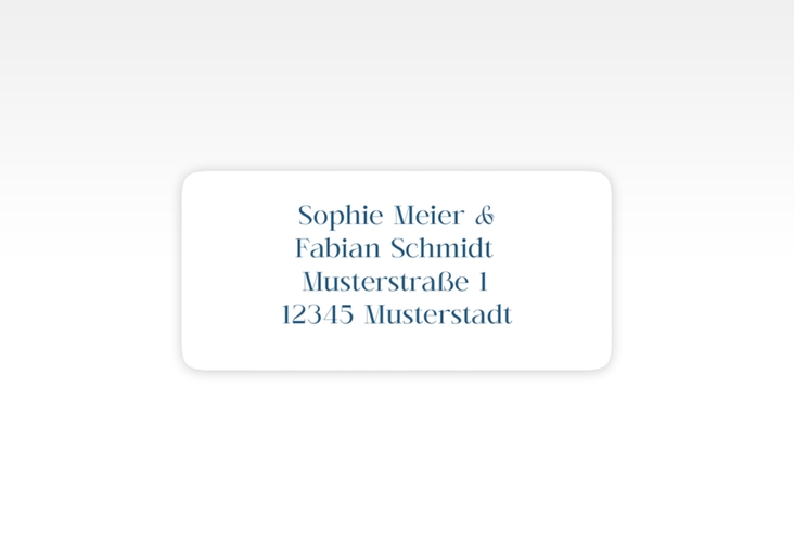 Absenderetikett Hochzeit Blue Floral 45,7 x 21,2 mm mit blauem Blumenmuster auf weißem Grund