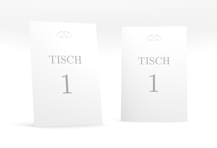 Tischnummer Hochzeit Infinity Tischaufsteller grau