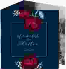 Dankeskarte Hochzeit Peonies quadr. Doppel-Klappkarte blau elegant mit Pfingstrosen