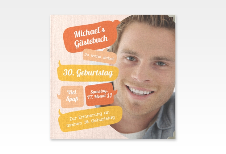 Gästebuch Selection Geburtstag Whatsup Leinen-Hardcover orange