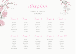 Klick: Details zu Sitzplan Poster Hochzeit "Salerno" anzeigen Sitzplan Poster Hochzeit Salerno 70 x 50 cm Poster rosa