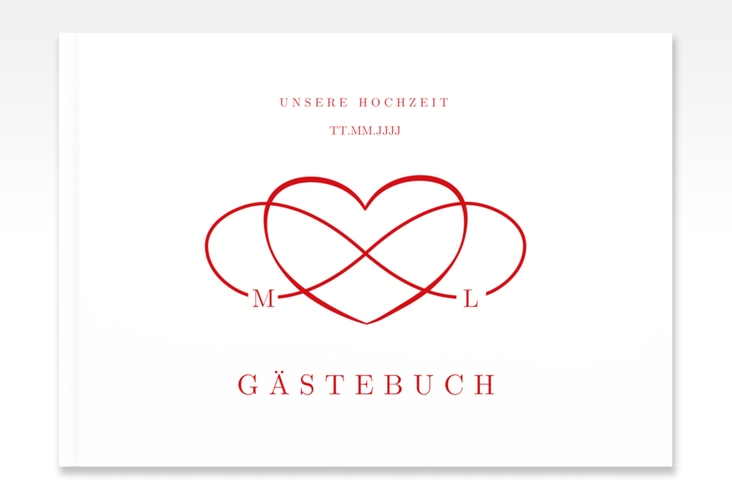 Gästebuch A4 quer Infinity A4 quer, Hardcover rot