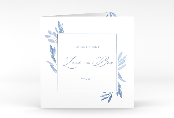 Hochzeitseinladung Classicblue quadr. Klappkarte