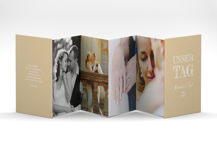 Foto-Leporello Hochzeit Rise Leporello beige