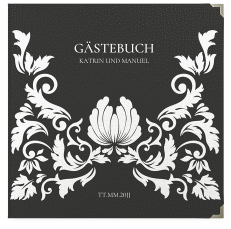 Klick: Details zu Gästebuch Selection Hochzeit "Royal" anzeigen Gästebuch Selection Hochzeit Royal Leinen-Hardcover schwarz mit barockem Blumen-Ornament