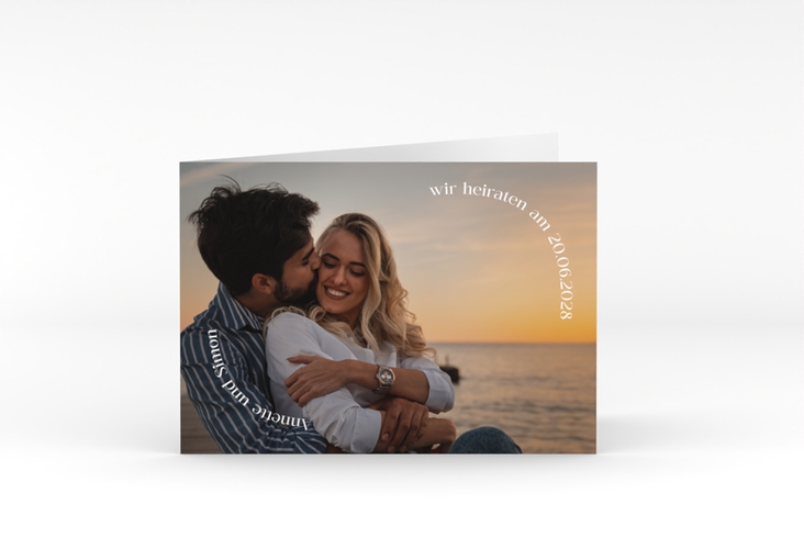 Hochzeitseinladung Vollendung A6 Klappkarte quer