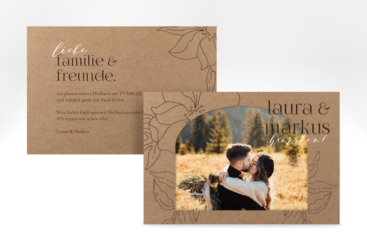 Save the Date-Karte Alpenblume A6 Karte quer hochglanz