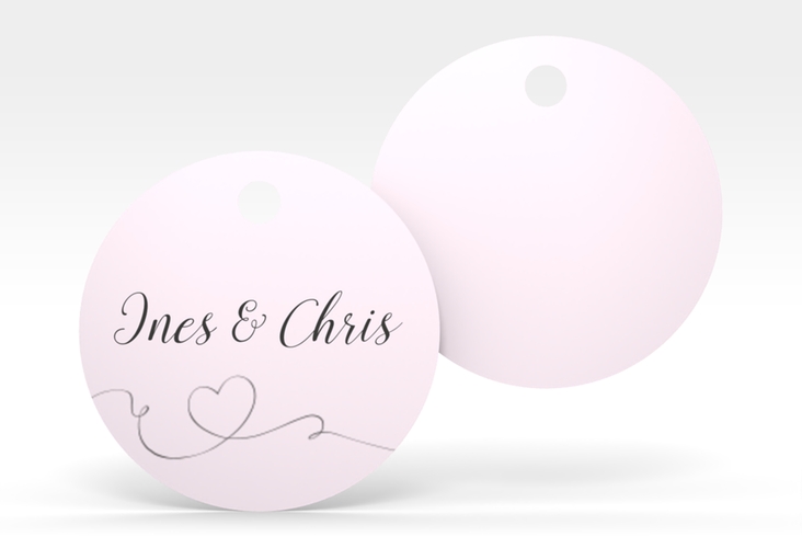 Geschenkanhänger Hochzeit Dolce Geschenkanhänger, rund rosa hochglanz