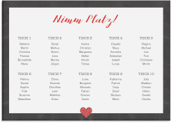 Klick: Details zu Sitzplan Poster Hochzeit "Sparkly" anzeigen Sitzplan Poster Hochzeit Sparkly 70 x 50 cm Poster rot