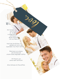 Klick: Details zu Hochzeitseinladung "Glam" anzeigen Hochzeitseinladung Glam Kartentrio blau