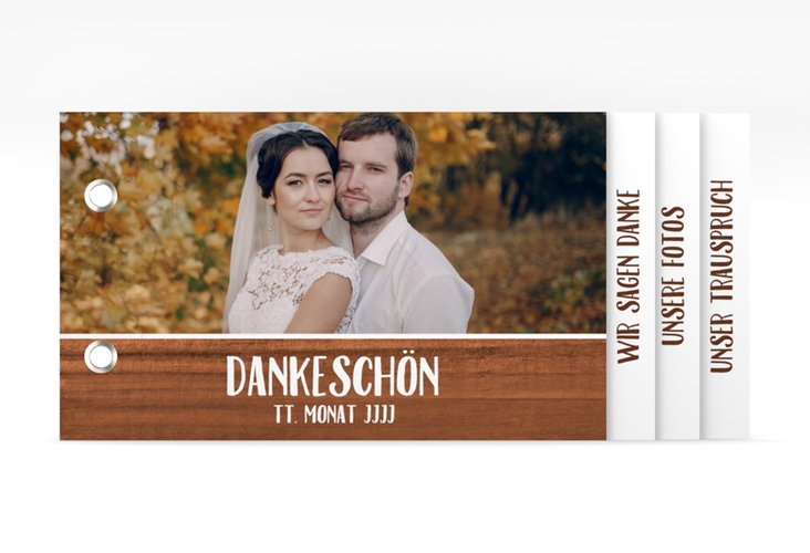 Danksagungskarte Hochzeit "Landliebe" Booklet braun