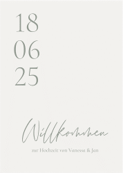 Klick: Details zu Willkommensschild Poster "Day" anzeigen Willkommensschild Poster Day 50 x 70 cm Poster weiss mit Datum im minimalistischen Design