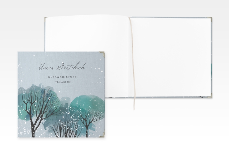Gästebuch Selection Hochzeit Winterhochzeit Leinen-Hardcover blau