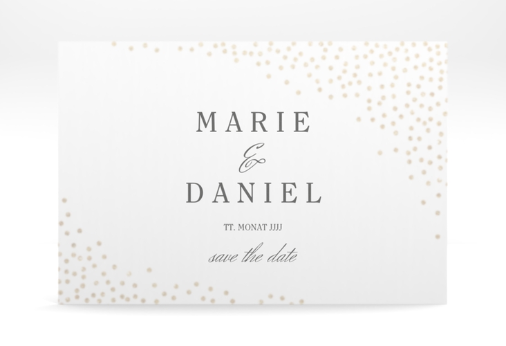 Save the Date Deckblatt Transparent Glitter A6 Deckblatt transparent weiss