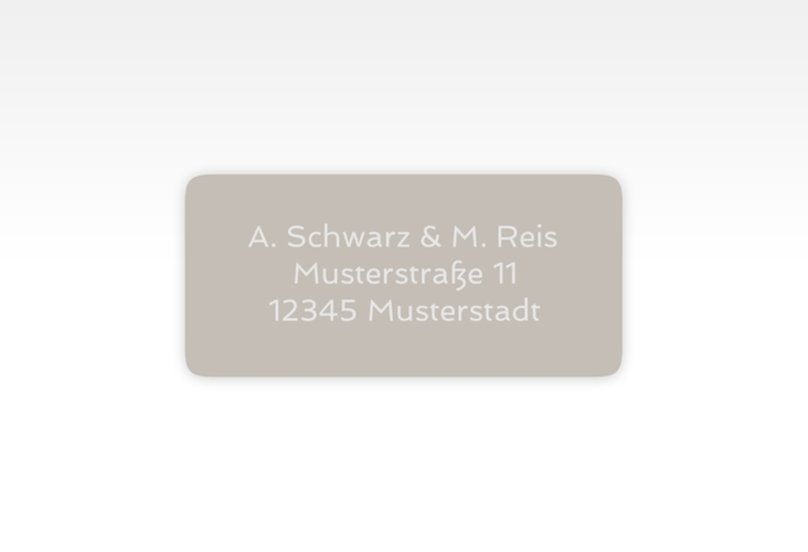 Absenderetikett Hochzeit Traufe 45,7 x 21,2 mm grau