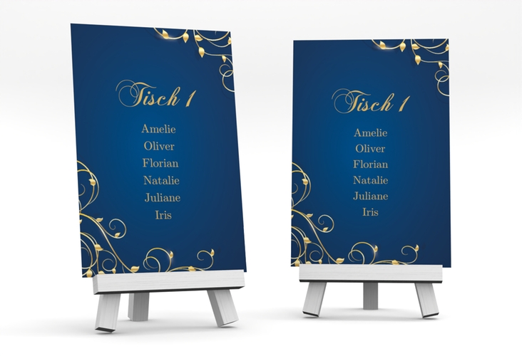 Tischaufsteller Hochzeit Eternity Tischaufsteller blau