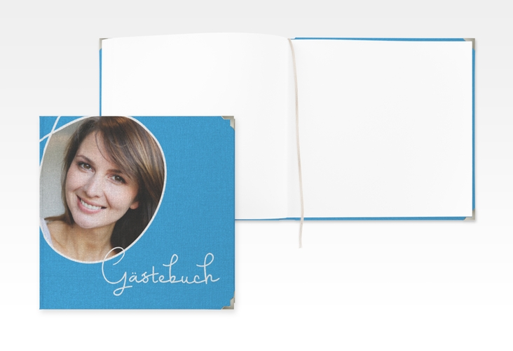 Gästebuch Selection Geburtstag Swing Leinen-Hardcover blau