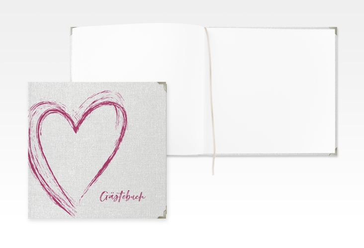 Gästebuch Selection Hochzeit Liebe Leinen-Hardcover pink