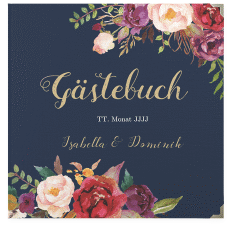 Klick: Details zu Gästebuch Selection Hochzeit "Flowers" anzeigen Gästebuch Selection Hochzeit Flowers Leinen-Hardcover blau mit bunten Aquarell-Blumen