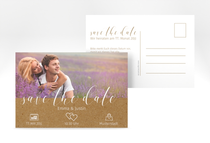 Save the Date-Postkarte Timetable A6 Postkarte Kraftpapier