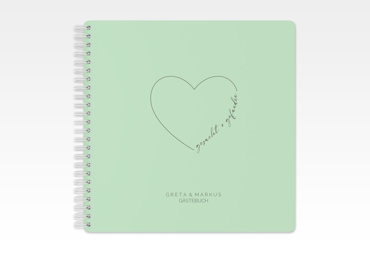 Gästebuch Hochzeit Lebenstraum Ringbindung mint